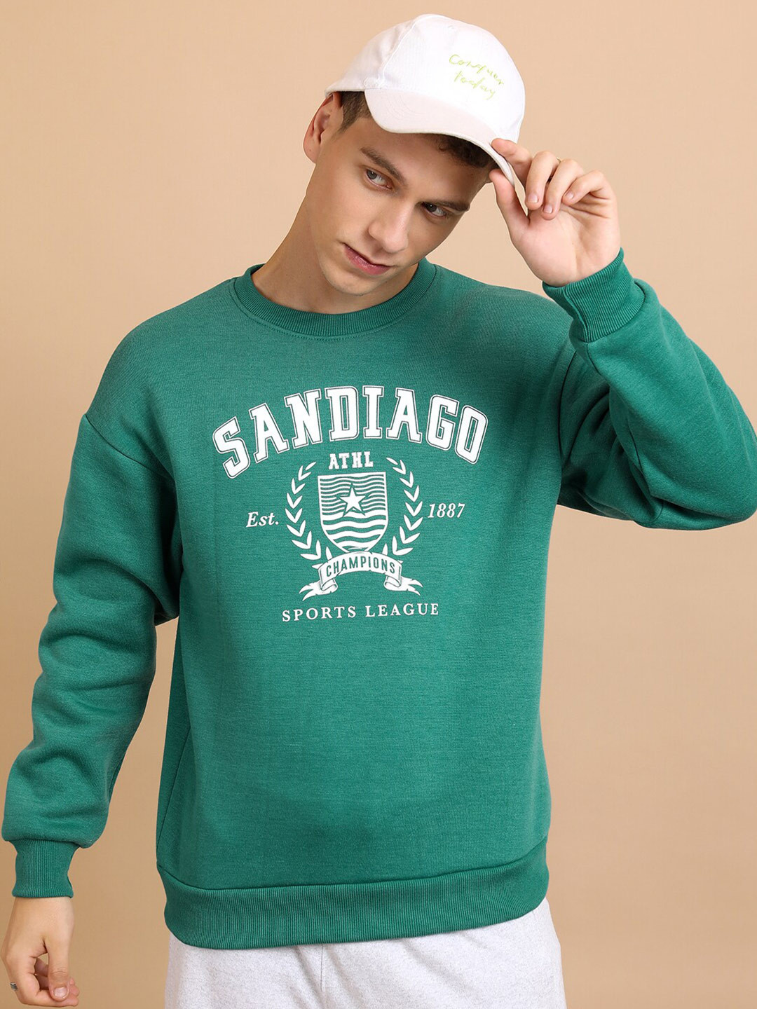 

HIGHLANDER Relaxed Typography Printed Sweatshirt, Green