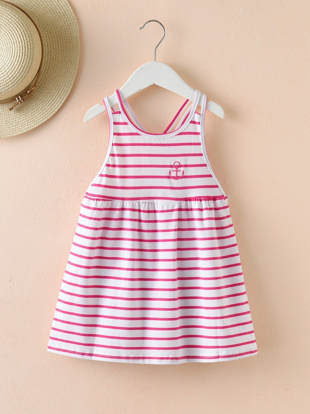 

StyleCast Pink Girls Striped Cotton A-Line Dress