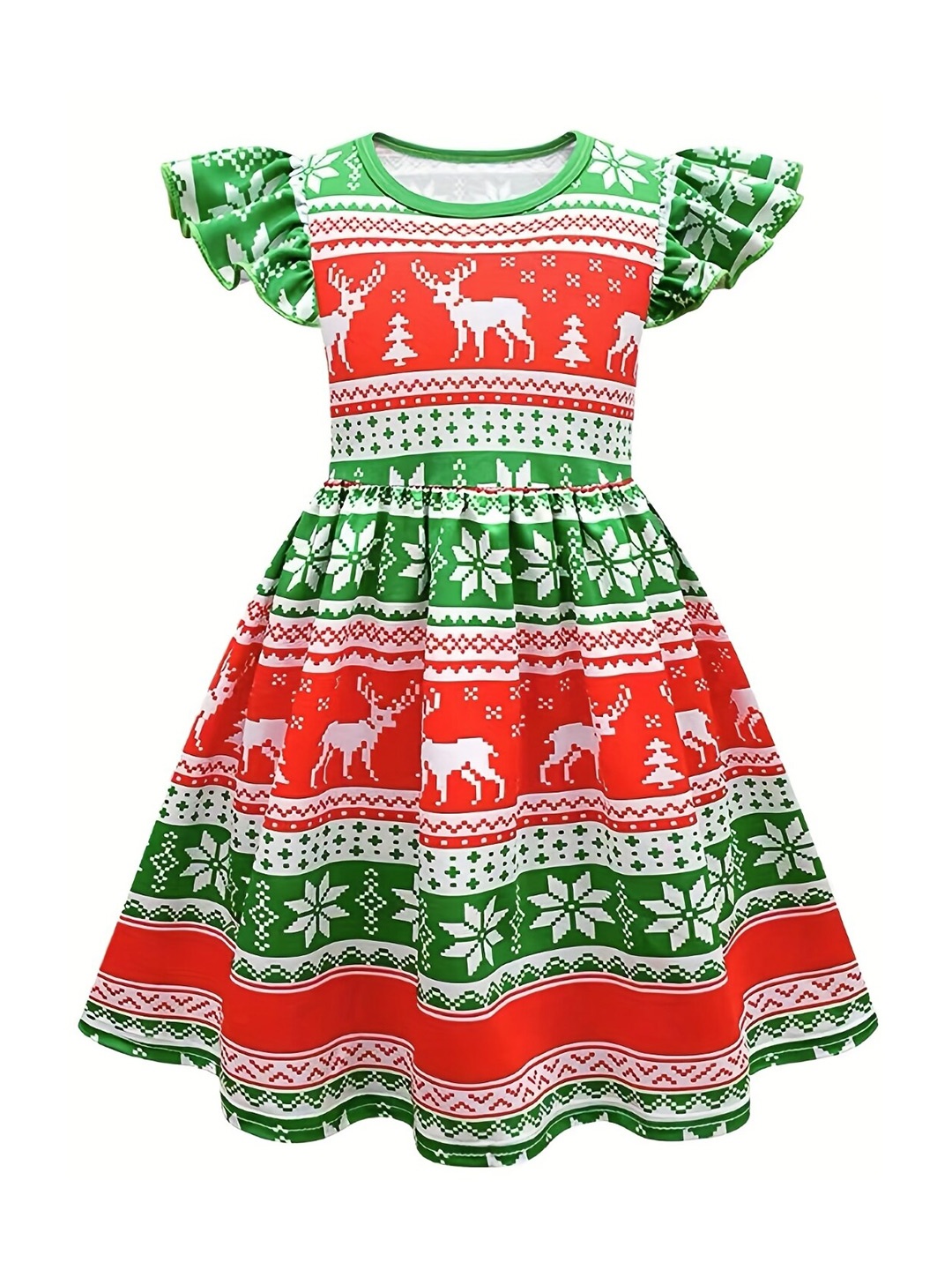 

StyleCast Girls Green & Red Striped A Line Dress