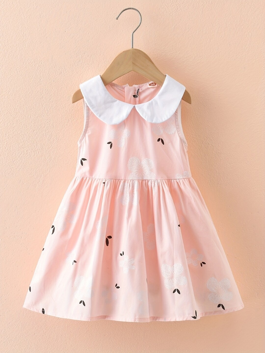 

StyleCast Girls Pink Floral Printed Peter Pan Collar Pure Cotton A-Line Dress
