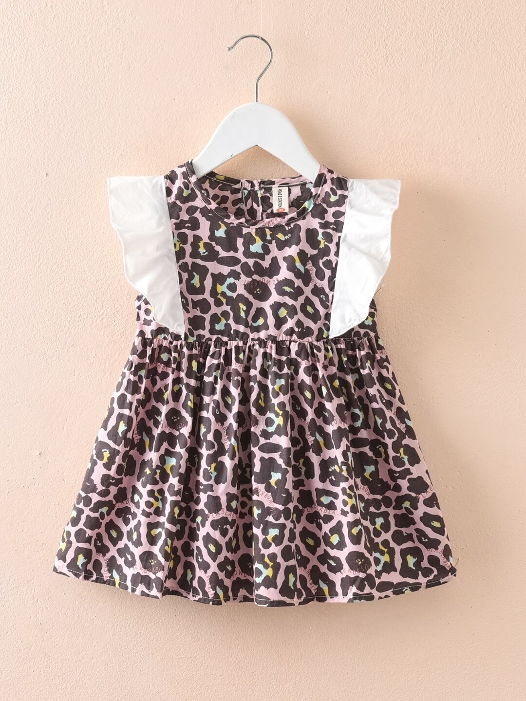 

StyleCast Pink Girls Animal Printed Pure Cotton A-Line Dress