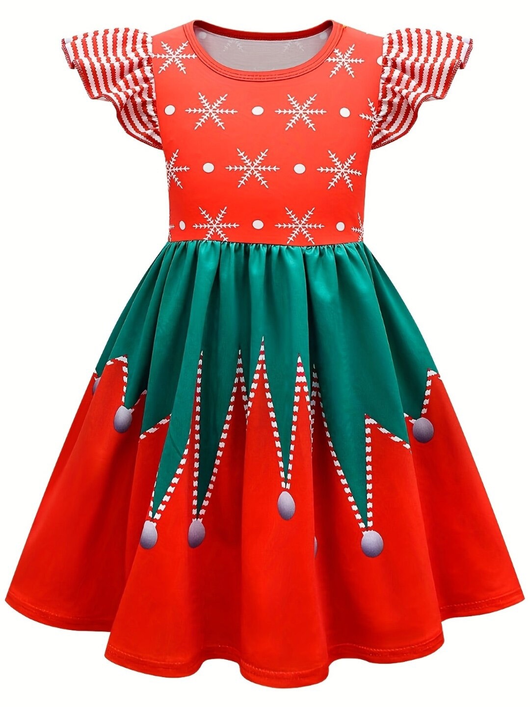 

StyleCast Girls Green Conversational Printed Fit And Flare Dress