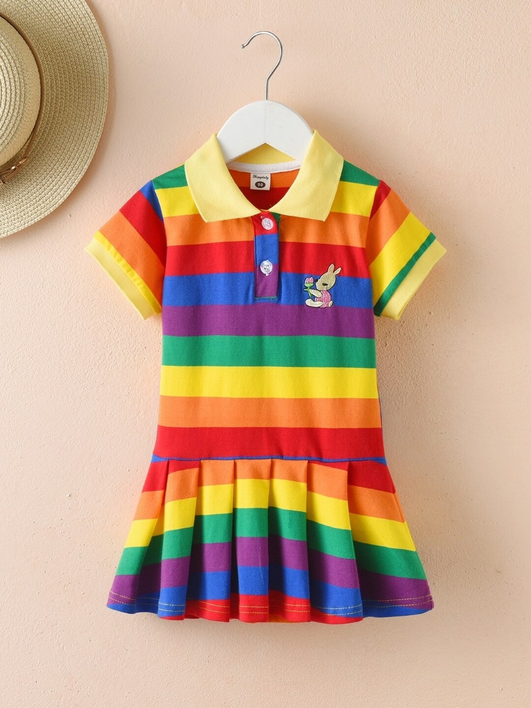 

StyleCast Girls Horizontal Striped A-Line Cotton Dress, Blue