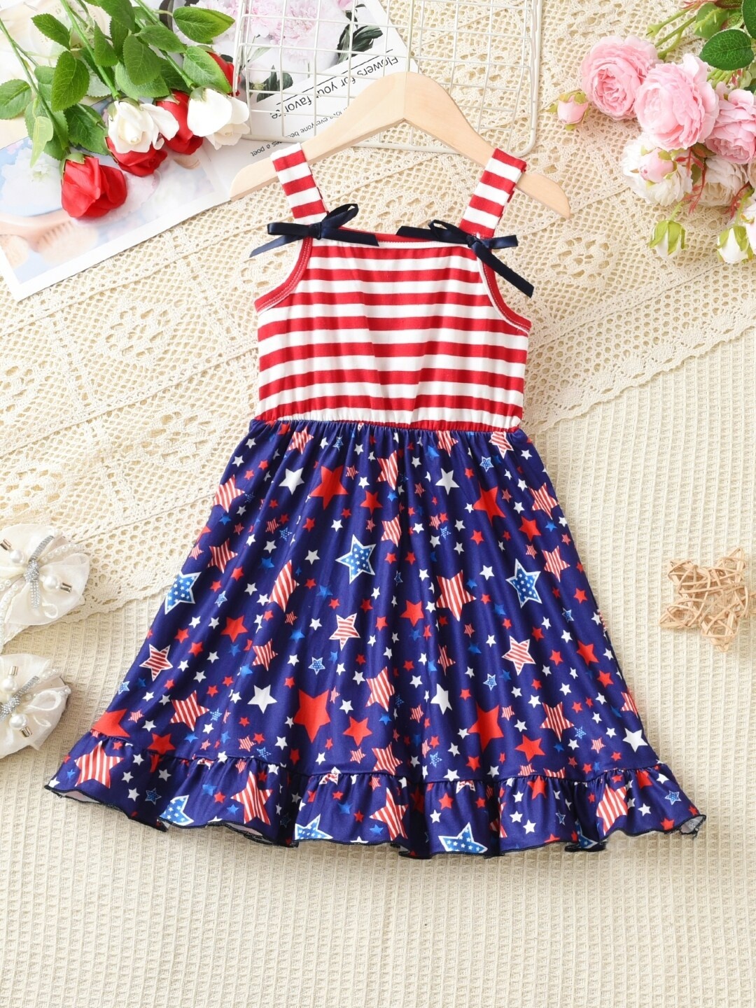

StyleCast Girls Red Striped Gathered Detailed Pure Cotton Fit & Flare Dress