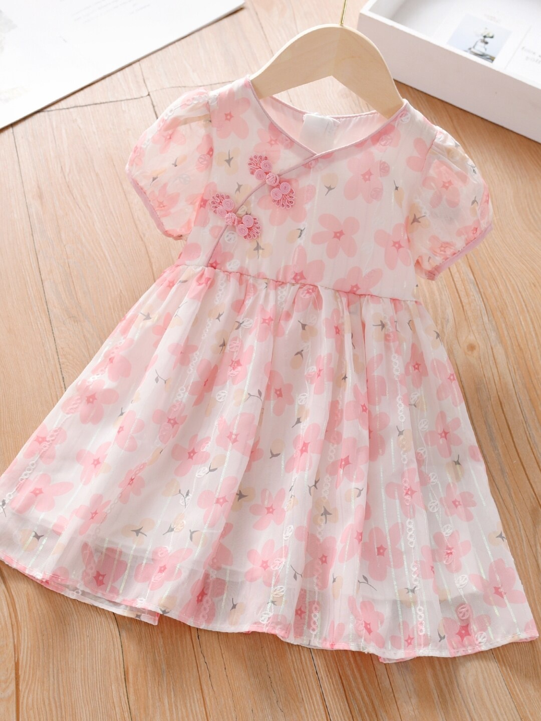 

StyleCast Blue Girls Floral Printed Pure Cotton A-Line Dress, Pink