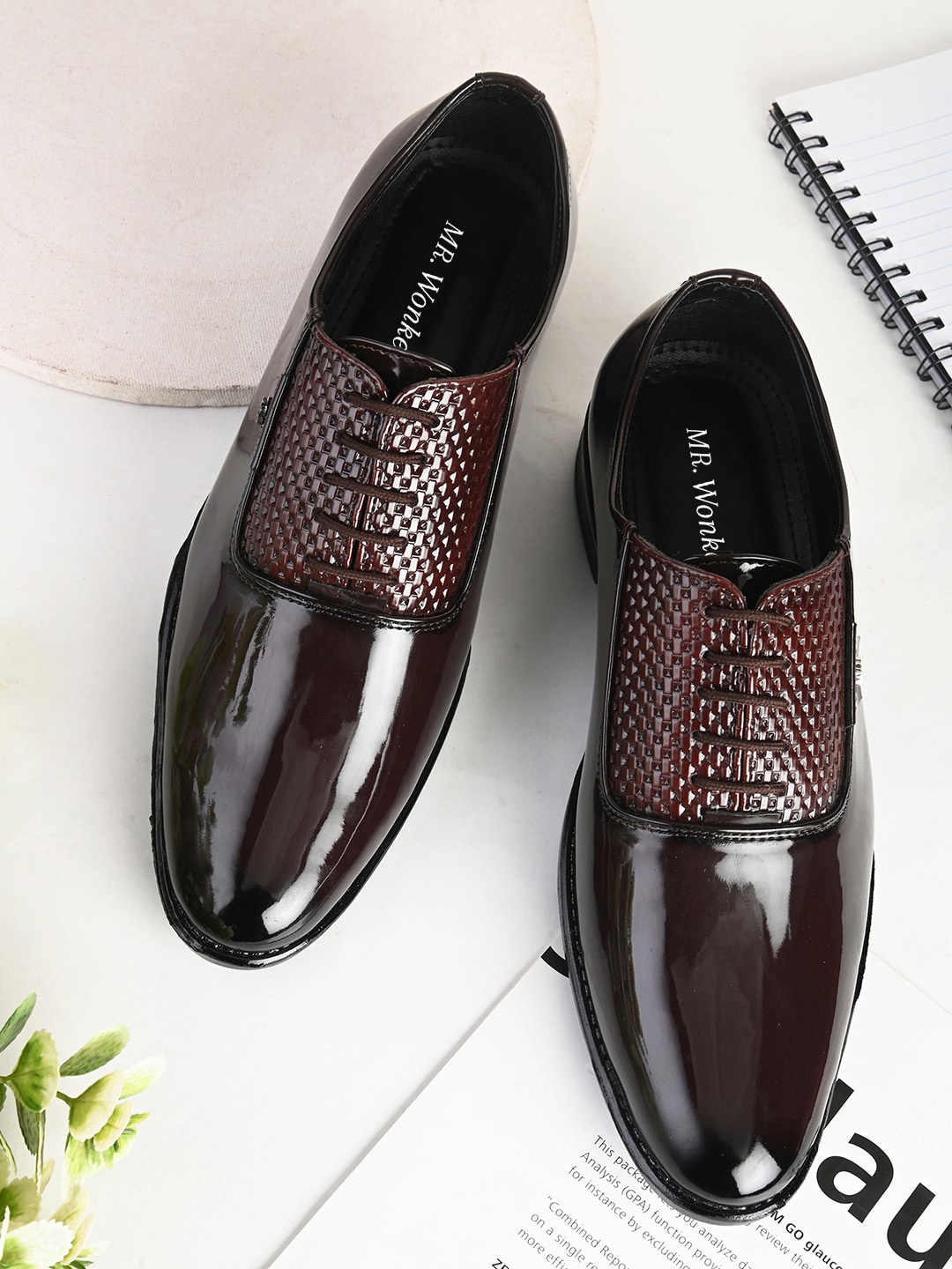 

mr.wonker Men Textured Formal Derbys, Brown