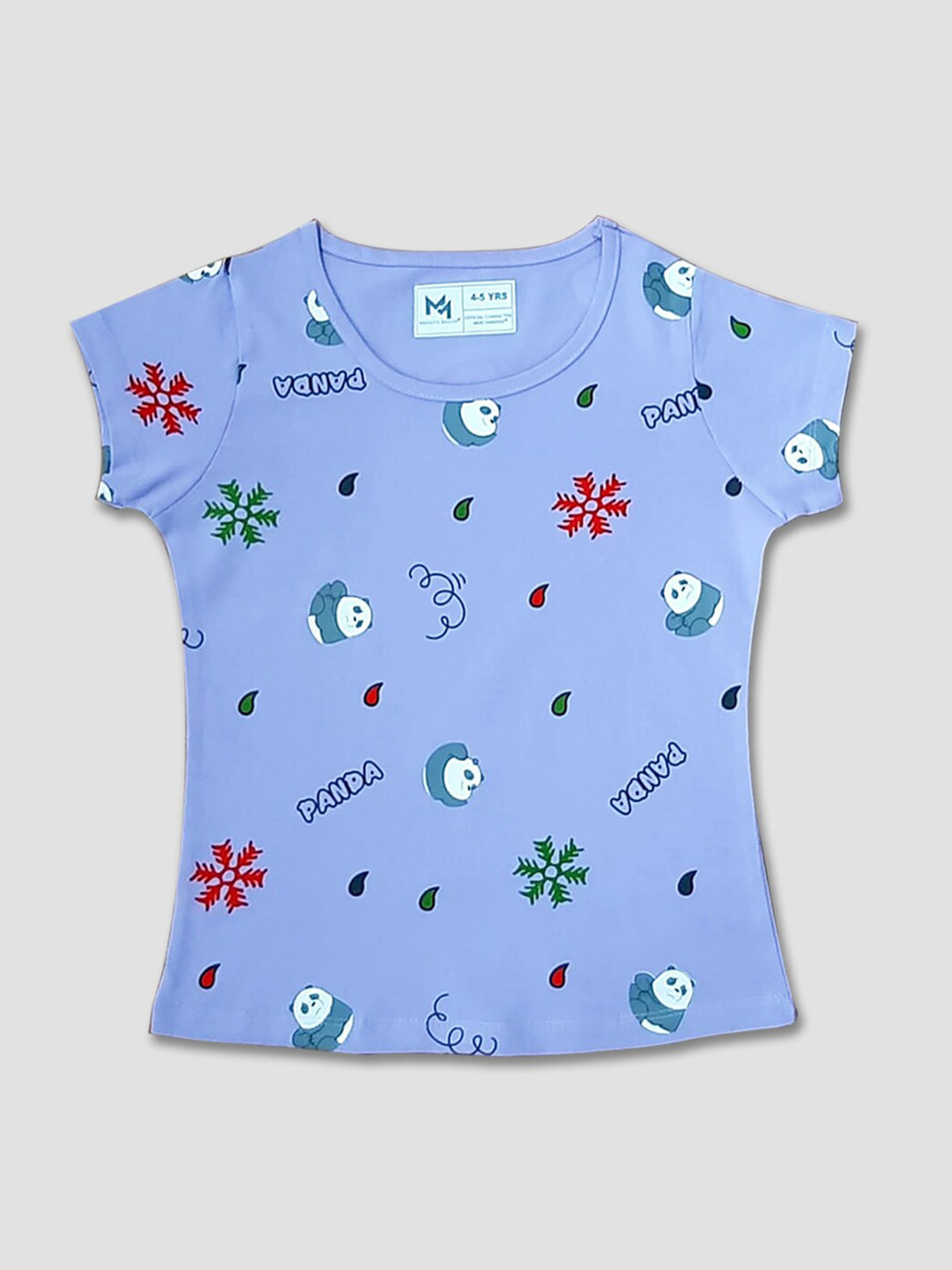 

Minute Mirth Girls Conversational Printed Round Neck Short Sleeves Pure Cotton T-shirt, Purple