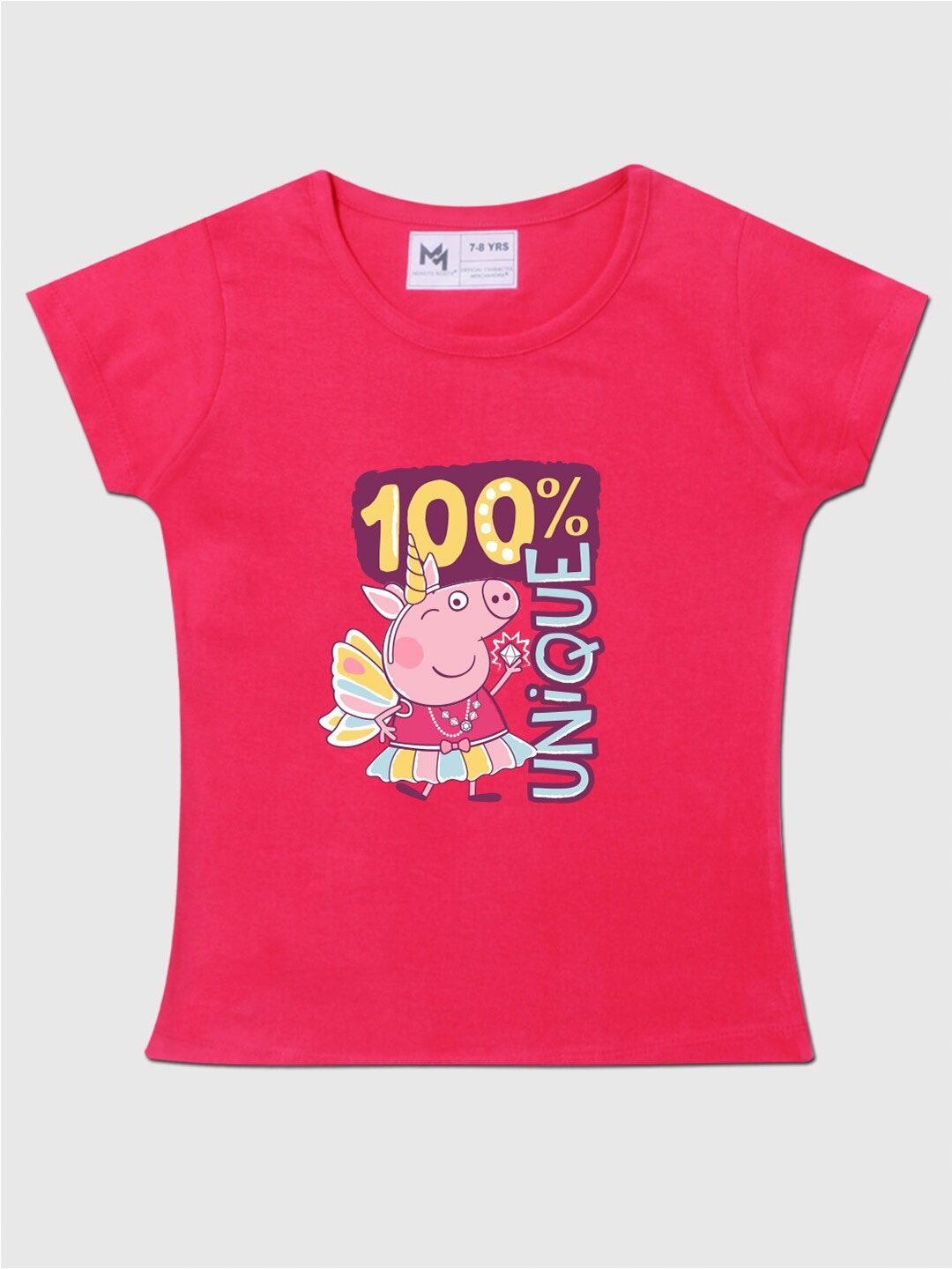 

Minute Mirth Infants Girls Graphic Printed Pure Cotton T-shirt, Pink