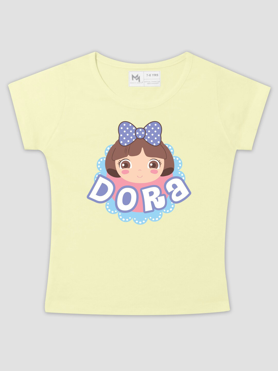 

Minute Mirth Infants Girls Dora Printed Pure Cotton T-shirt, Yellow