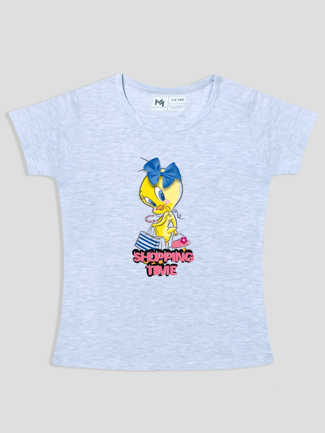 

Minute Mirth Girls Graphic Printed Pure Cotton T-Shirt, Blue