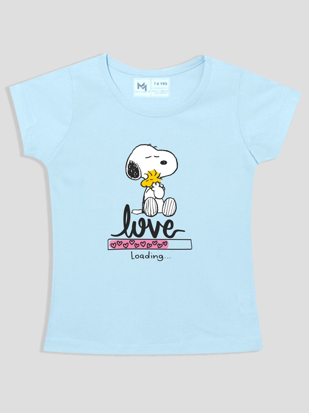 

Minute Mirth Girls Graphic Printed Pure Cotton Top, Blue