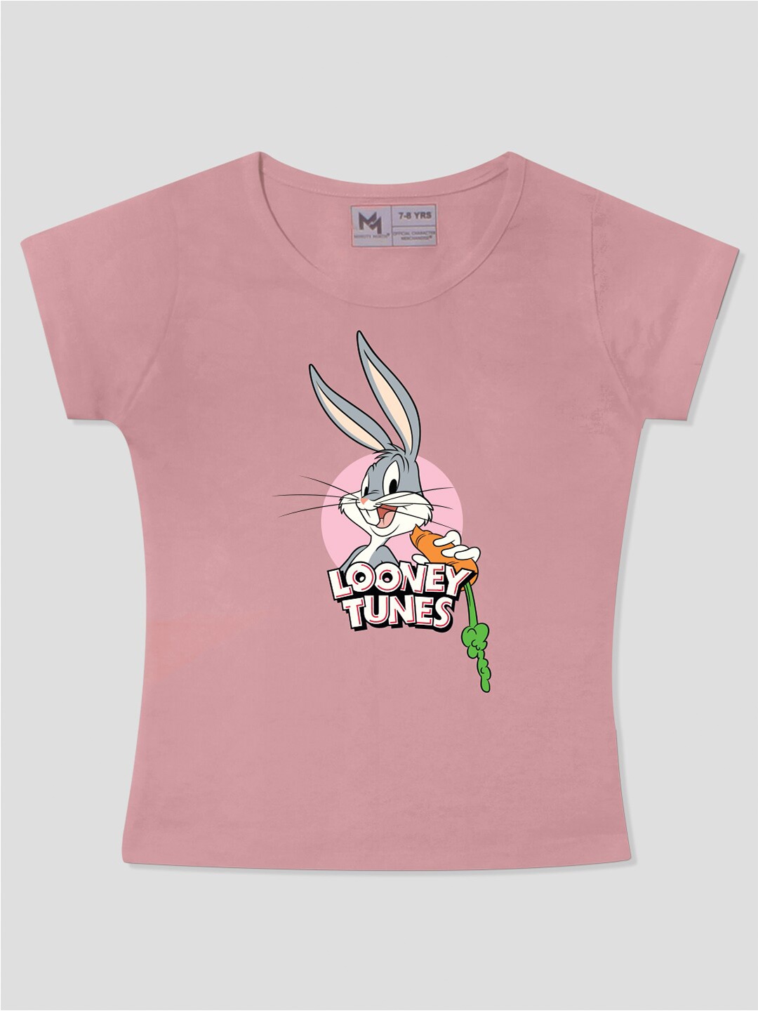 

Minute Mirth Infant Girls Bugs Bunny Printed Knitted Pure Cotton Top, Pink