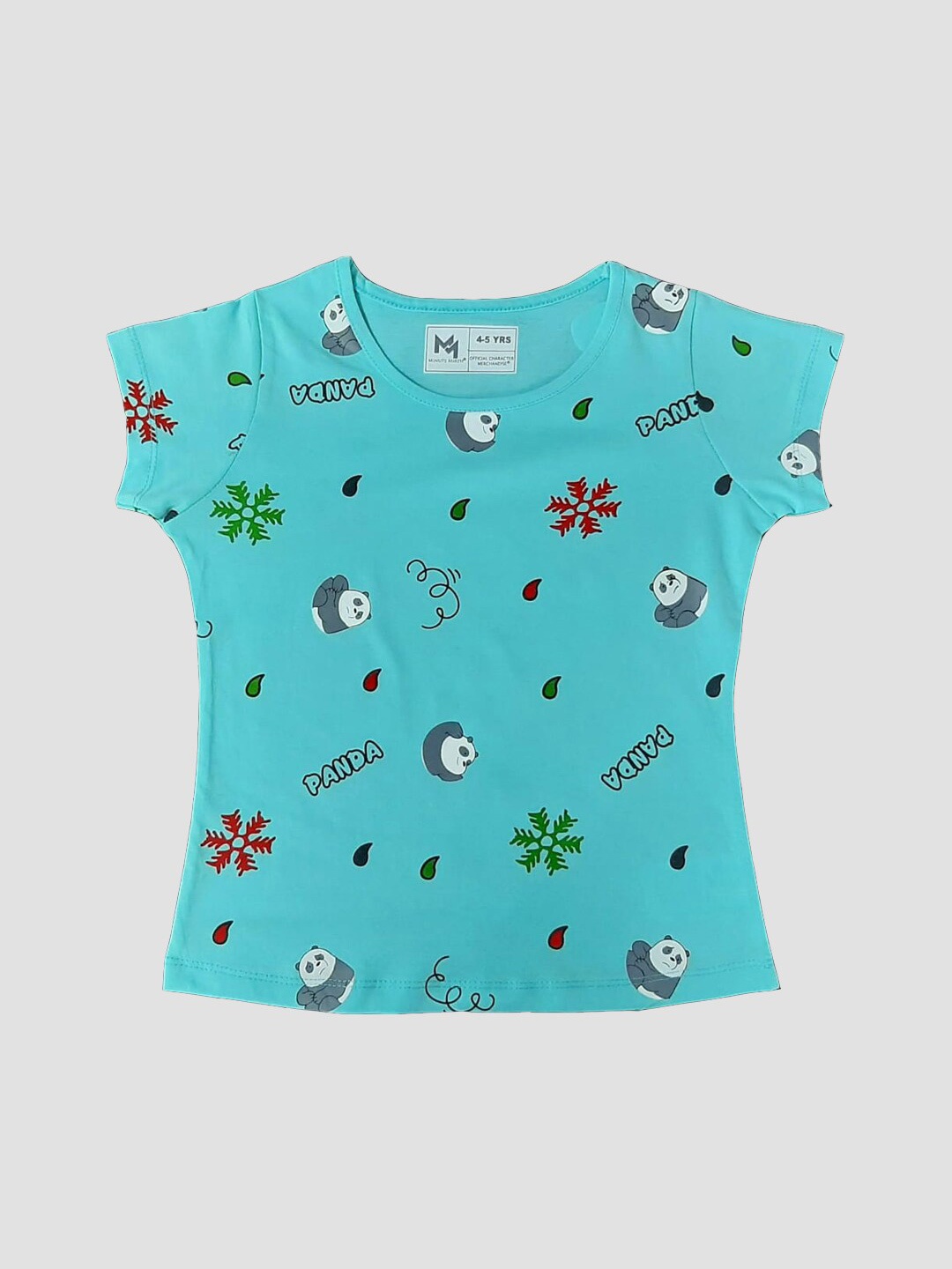 

Minute Mirth Girls Conversational Printed Pure Cotton T-shirt, Blue