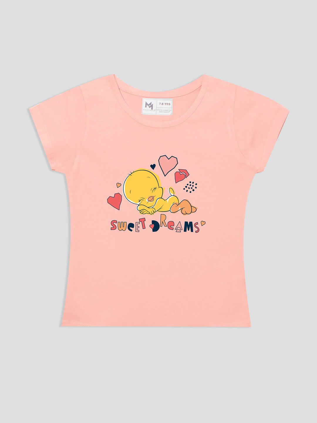 

Minute Mirth Infants Girls Tweety Printed Pure Cotton T-shirt, Pink