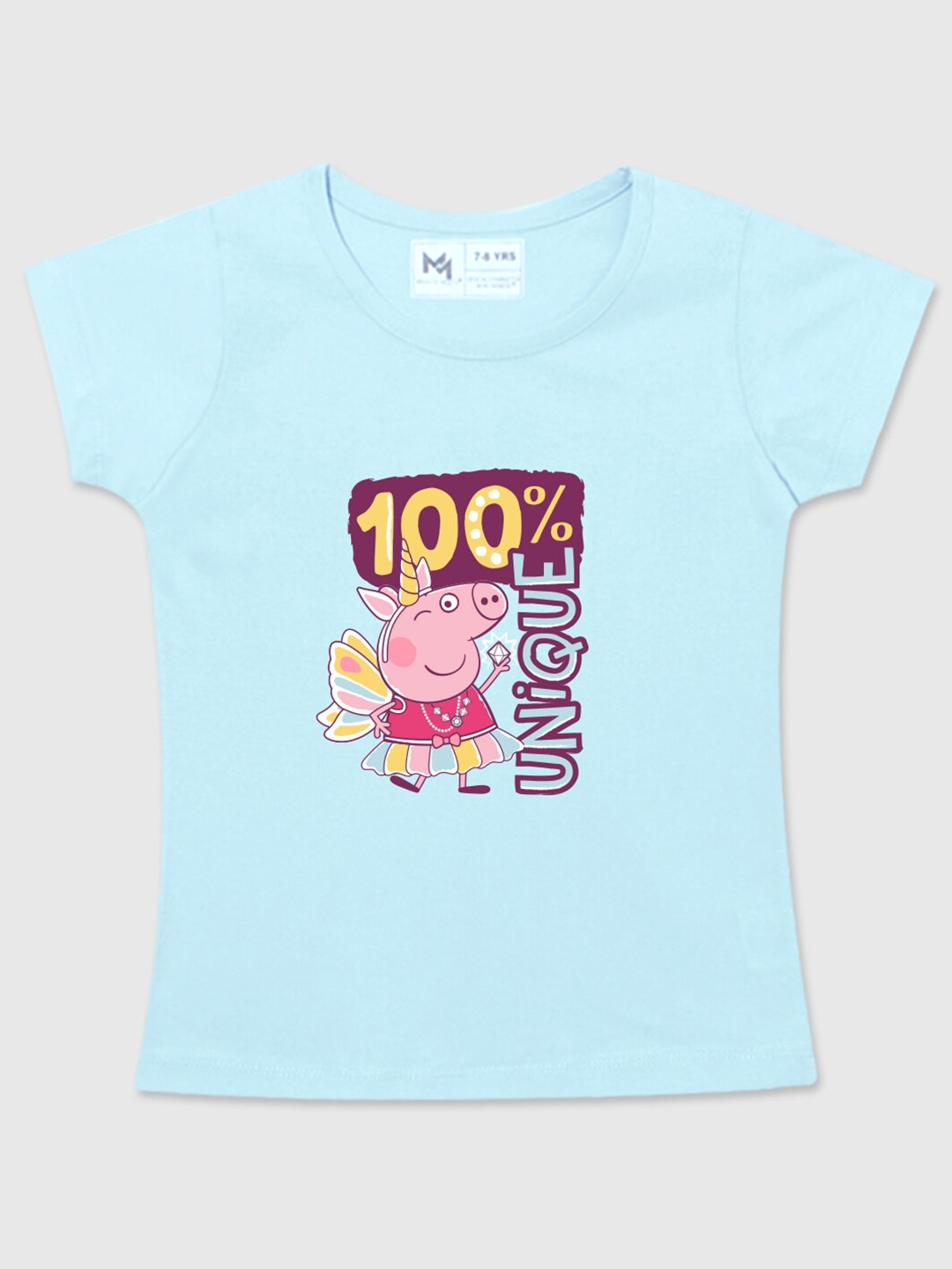 

Minute Mirth Infant Girls Graphic Printed Knitted Pure Cotton Top, Blue