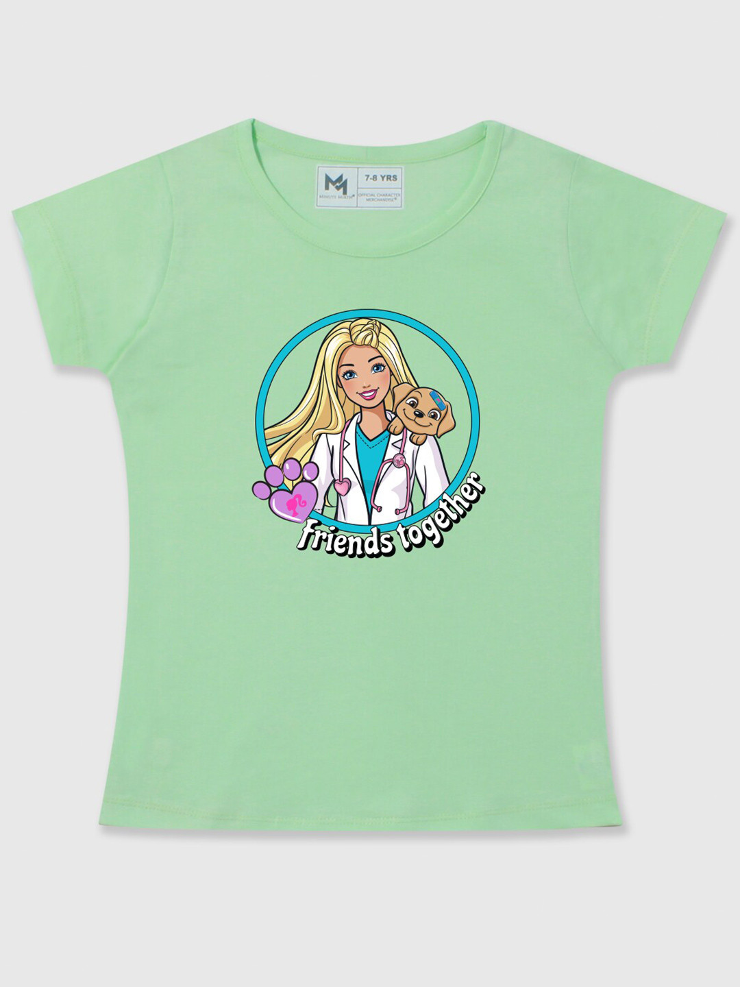 

Minute Mirth Infants Girls Graphic Printed Pure Cotton T-shirt, Green