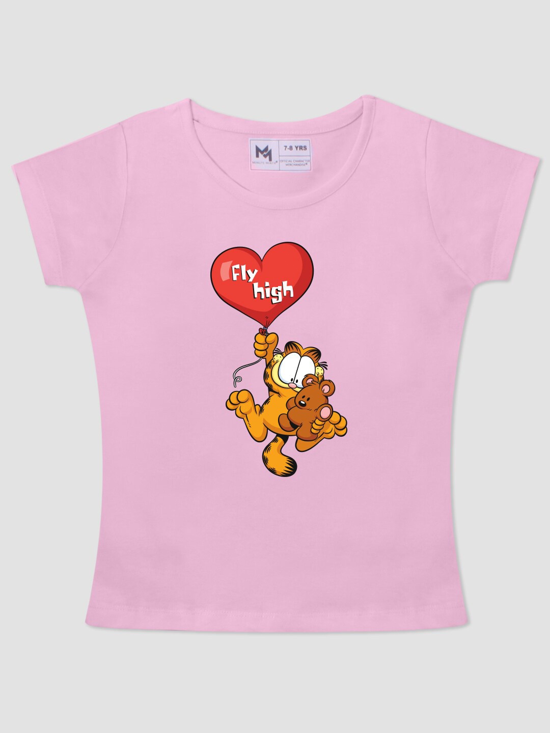 

Minute Mirth Infant Girls Garfield Printed Knitted Pure Cotton Top, Pink