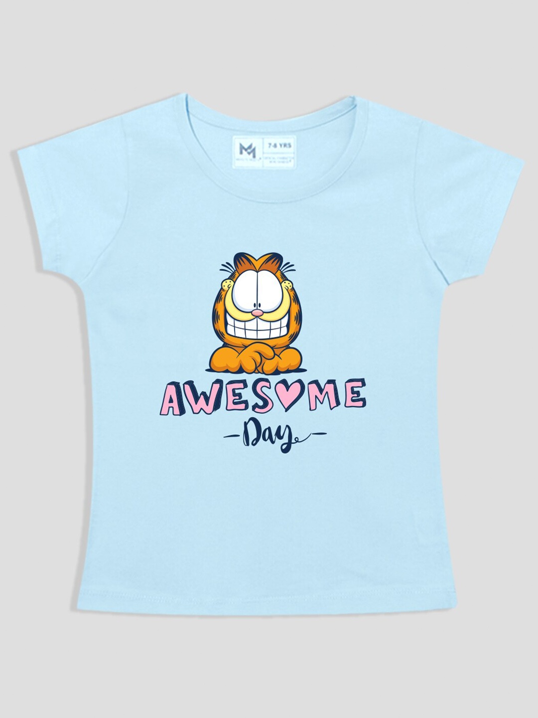 

Minute Mirth Girls Graphic Printed Pure Cotton Top, Blue