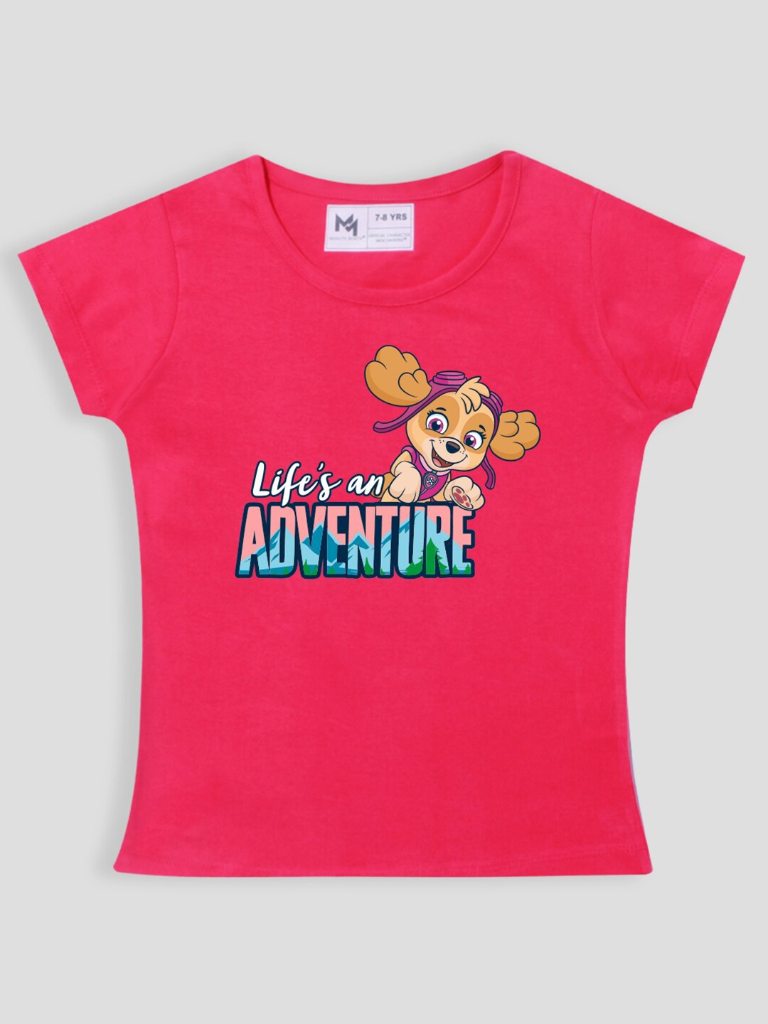 

Minute Mirth Girls Graphic Printed Pure Cotton Tshirt, Coral