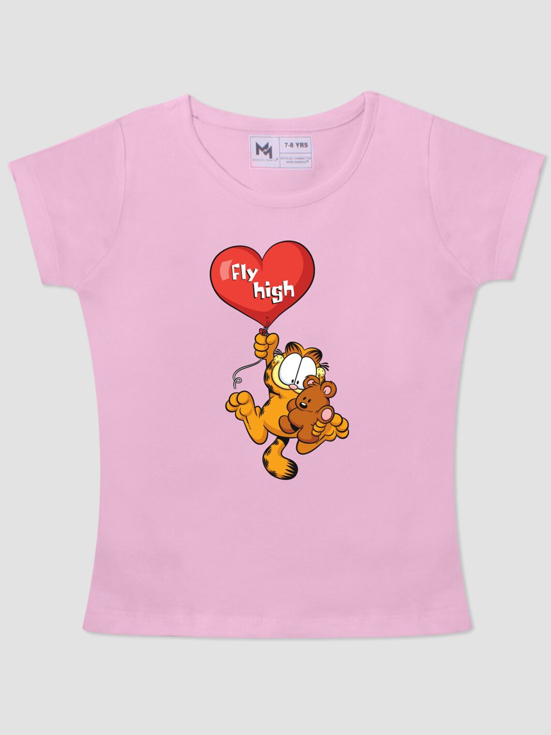 

Minute Mirth Girls Graphic Printed Pure Cotton Top, Pink