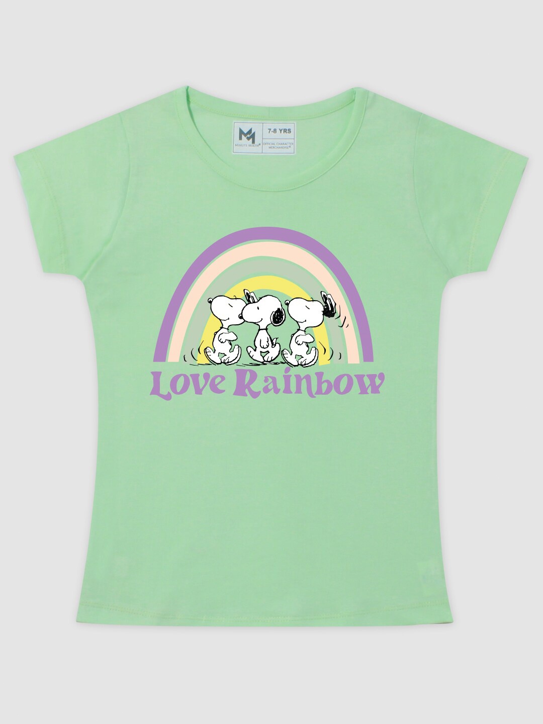 

Minute Mirth Girls Graphic Print Cotton Tshirt, Green