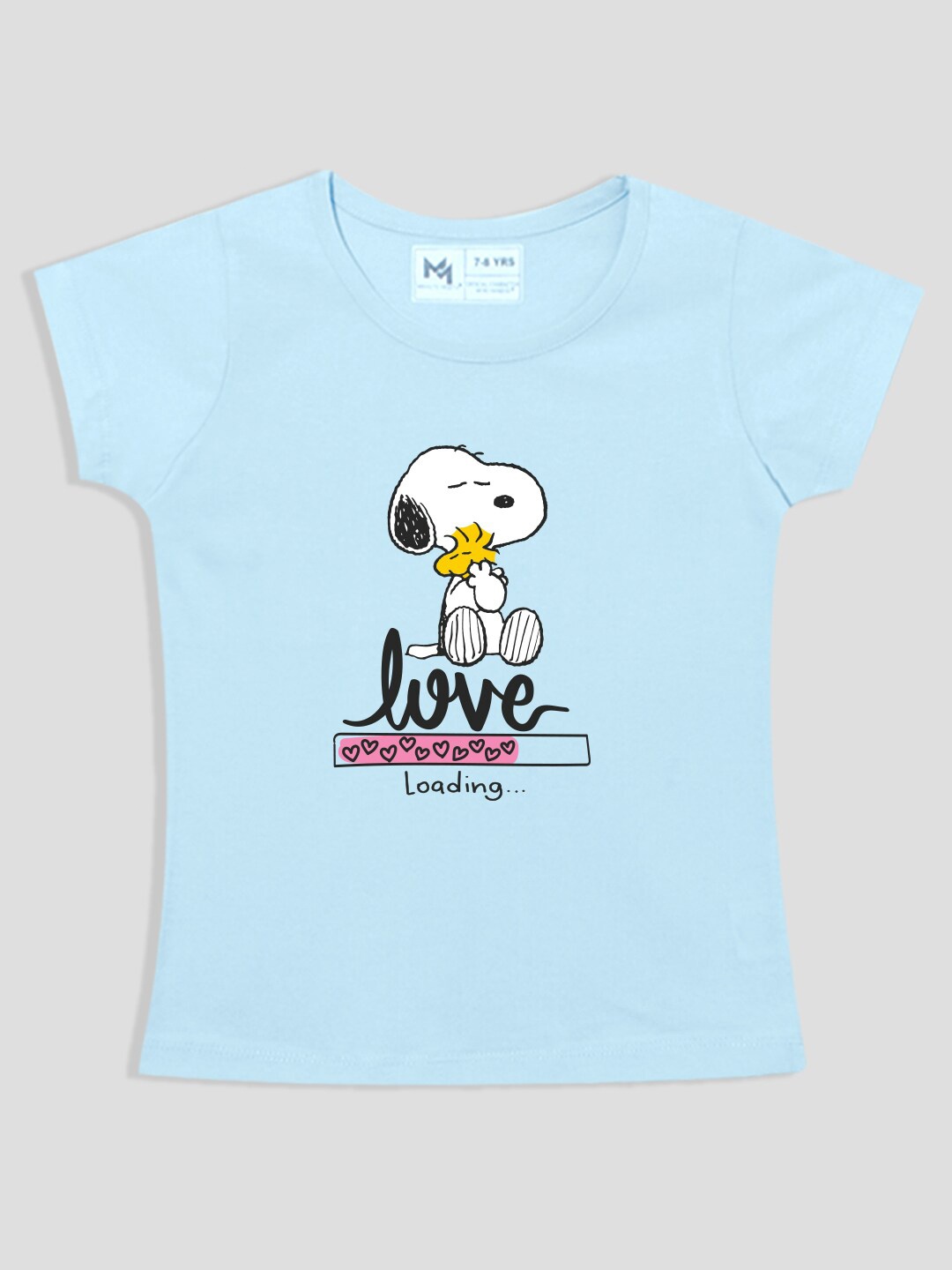 

Minute Mirth Girls Snoopy Printed Pure Cotton Top, Blue