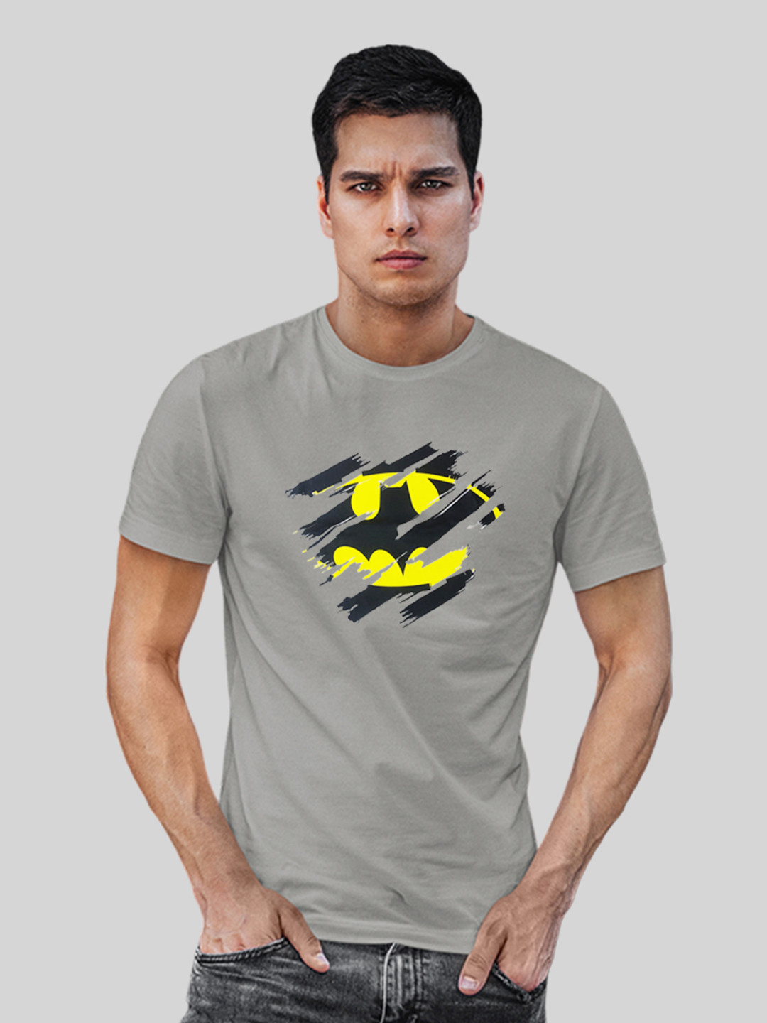 

Minute Mirth Batman Printed T-Shirt, Grey