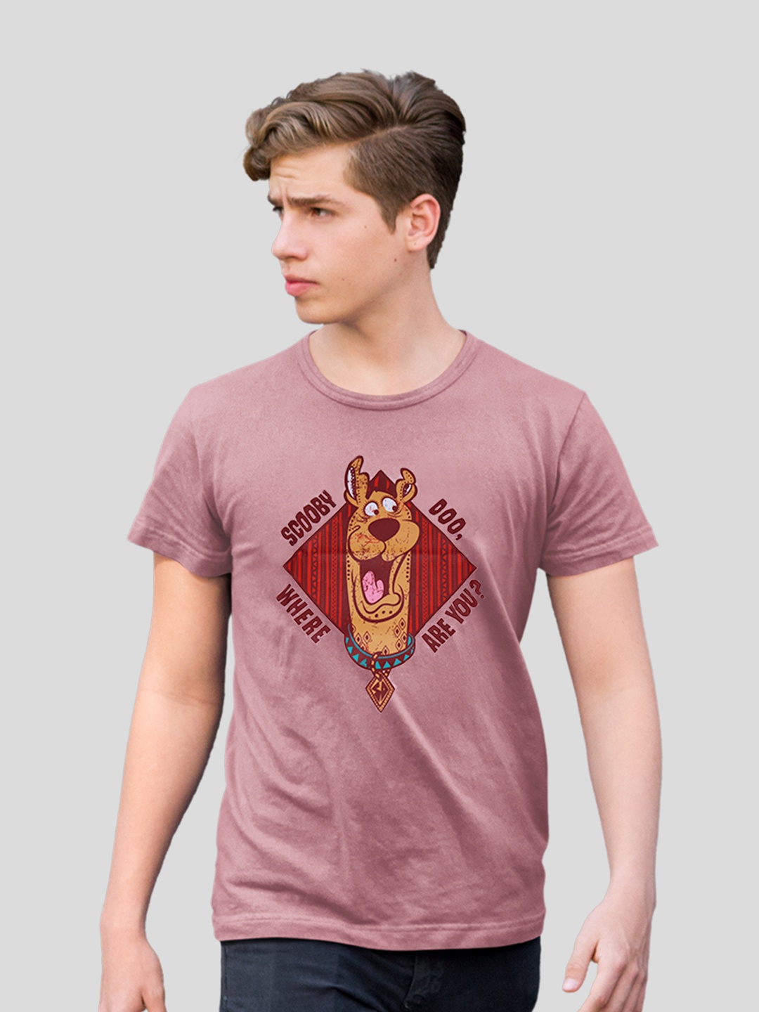 

Minute Mirth Scooby Doo Printed Cotton T- Shirt, Pink