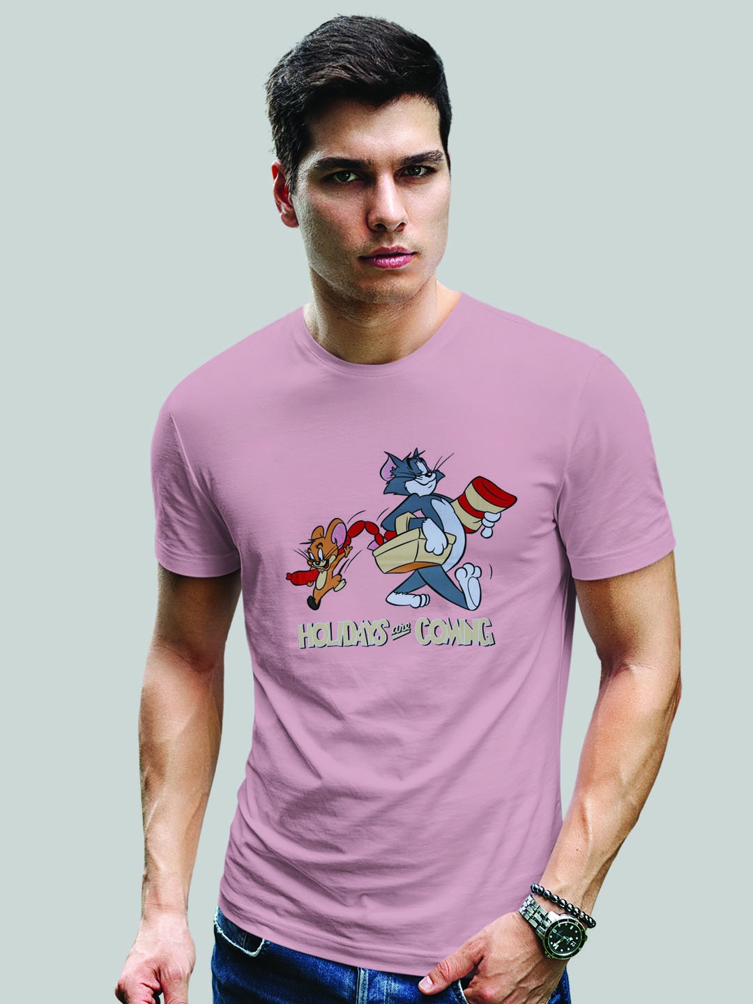 

Minute Mirth Scooby Doo Printed Cotton Lycra Round Neck T- Shirt, Pink