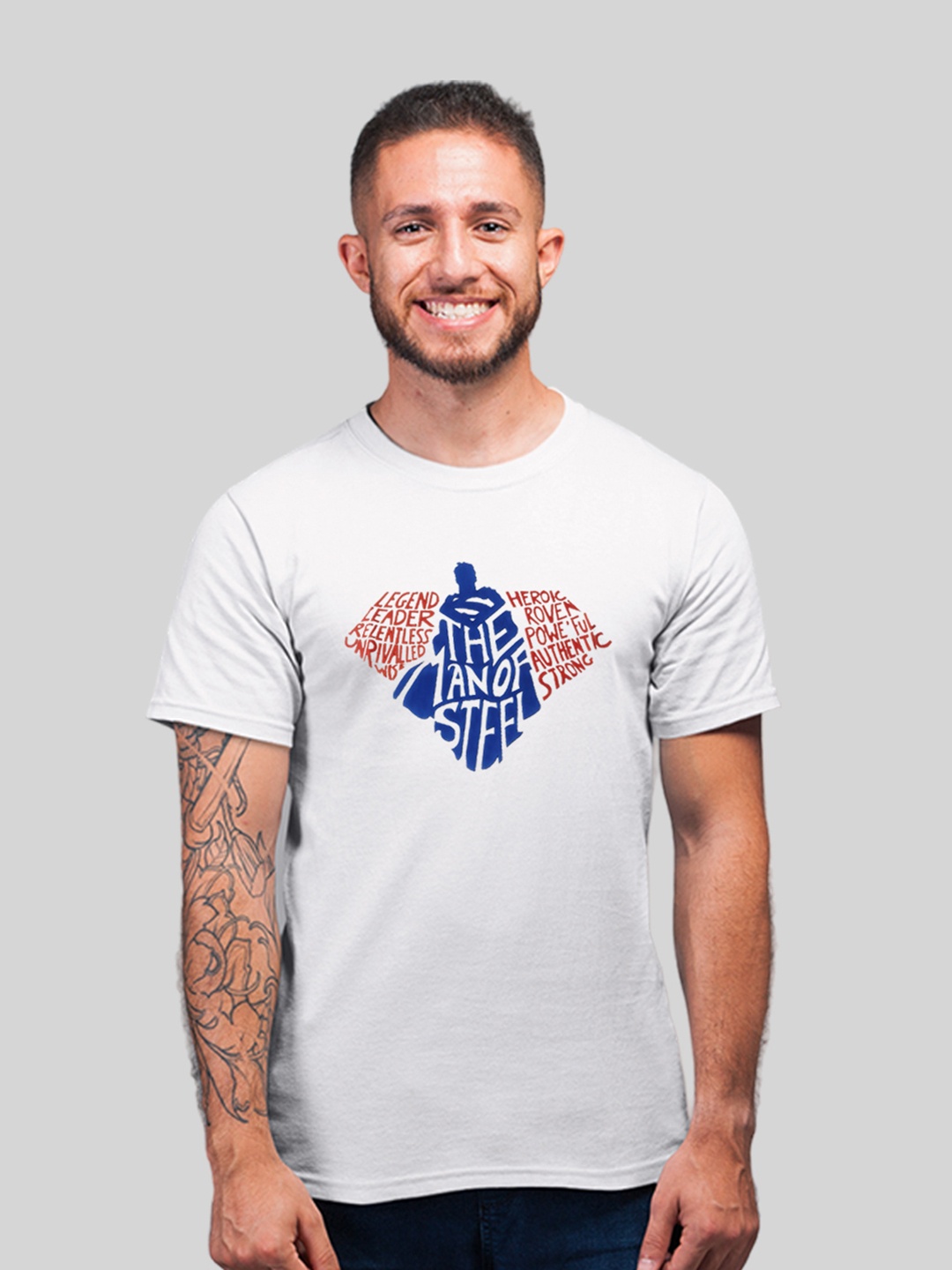 

Minute Mirth Superman Printed Cotton T-shirt, White