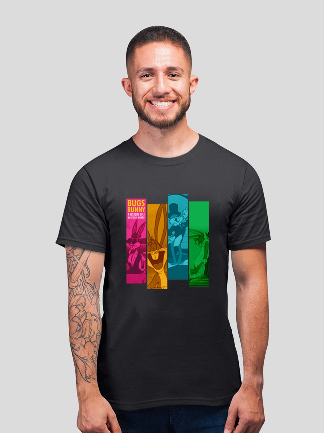 

Minute Mirth Looney Tunes Printed Cotton T-shirt, Black