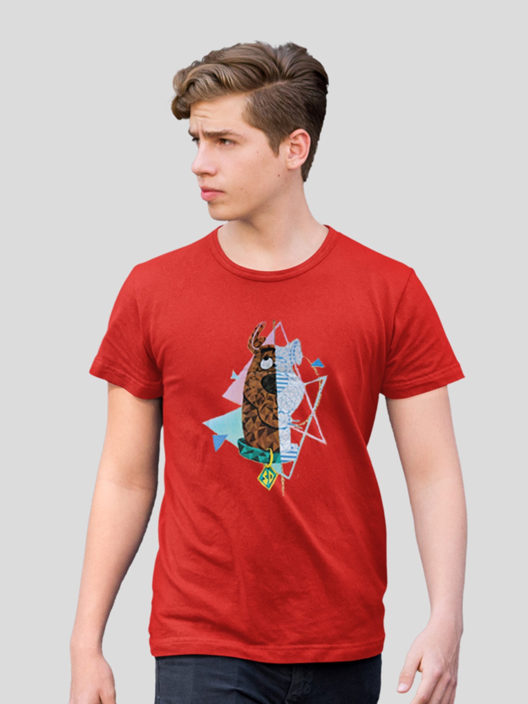 

Minute Mirth Scooby Doo Printed Cotton T-shirt, Red