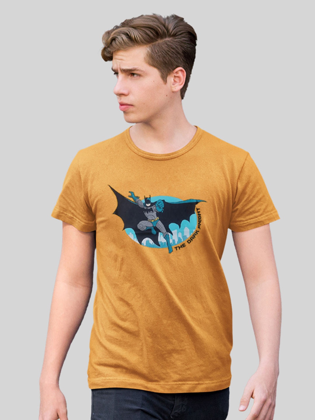 

Minute Mirth Batman Printed Cotton T-shirt, Yellow