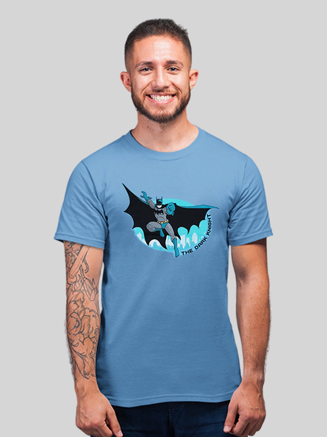 

Minute Mirth Batman Printed Cotton T- Shirt, Blue