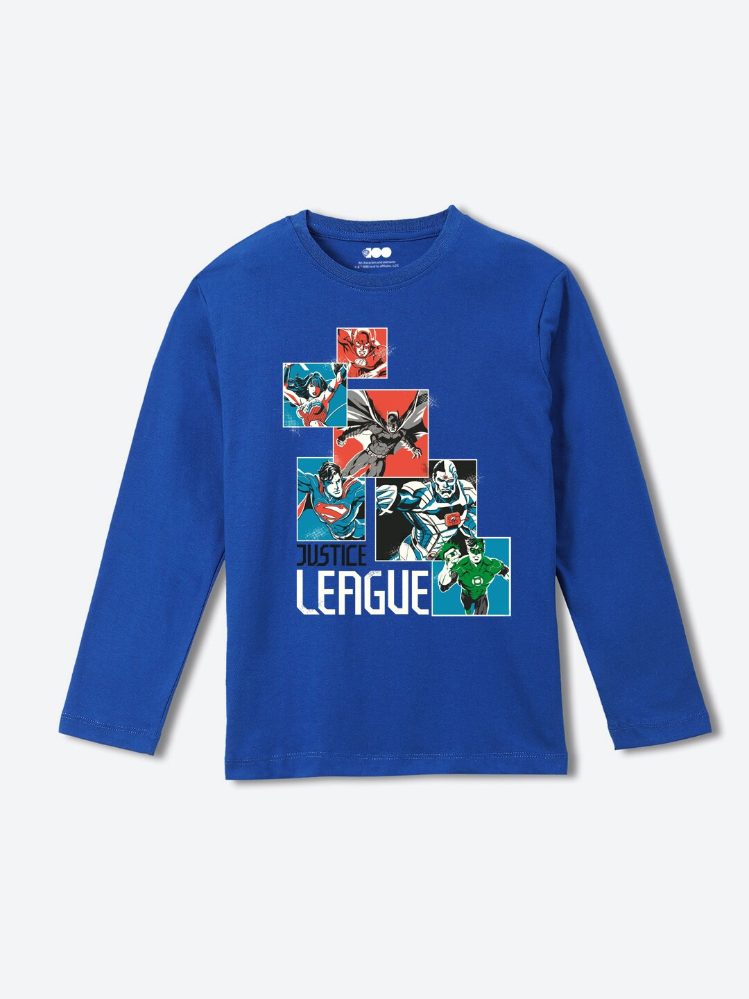 

YK Justice League Boys Justice League Printed Pure Cotton T-shirt, Blue