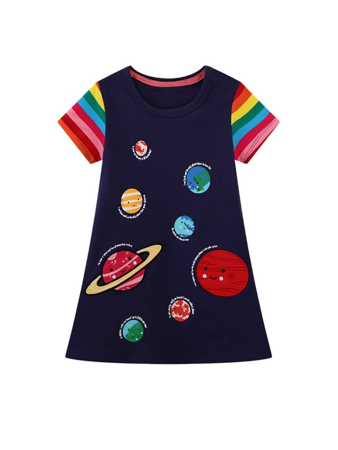 

StyleCast Girls Purple Graphic Printed Pure Cotton A-Line Dress