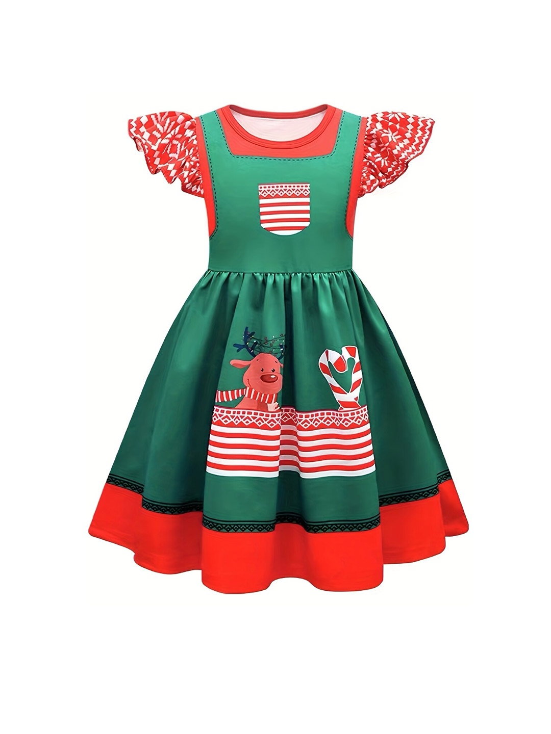 

StyleCast Girls Green Graphic Printed Fit & Flared Dress