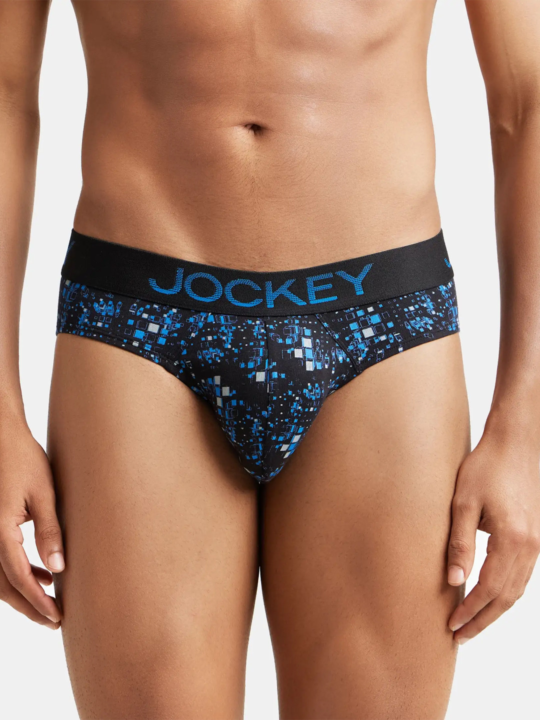 

Jockey Super Combed Cotton Stretch Printed Brief with Ultrasoft Waistband-FP22, Black