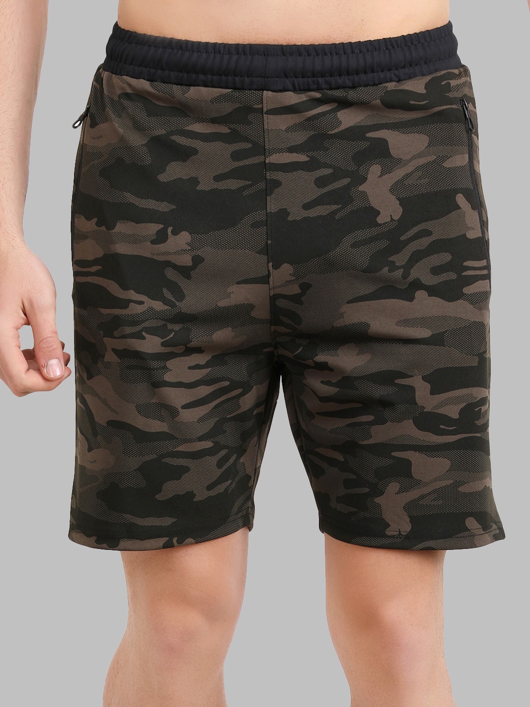 

NEVER LOSE Men Camouflage Printed Dry-Fit Running Sports Shorts, Olive