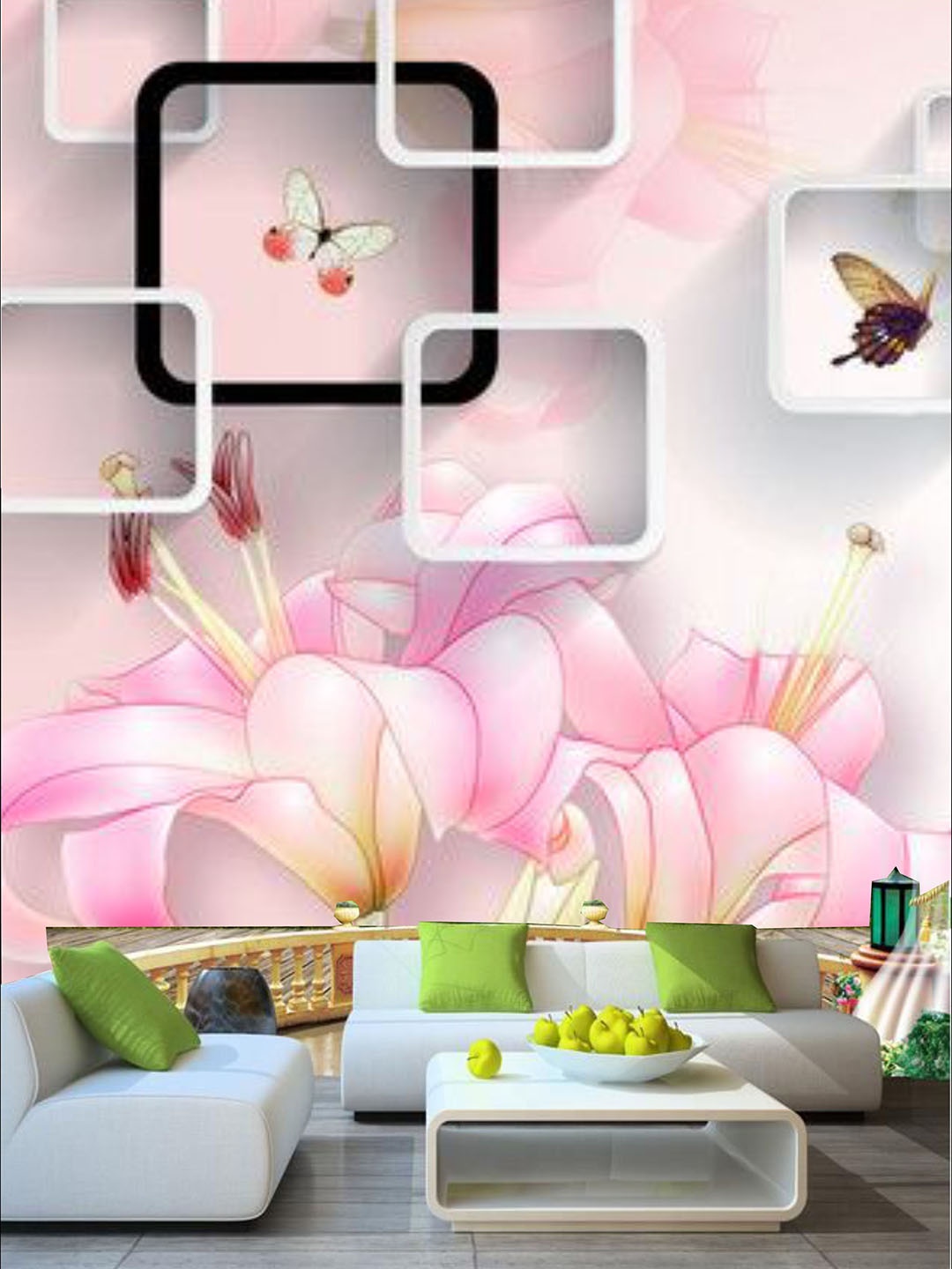 

KSHIRSA Pink Floral Self Adhesive Removable Waterproof Wallpaper