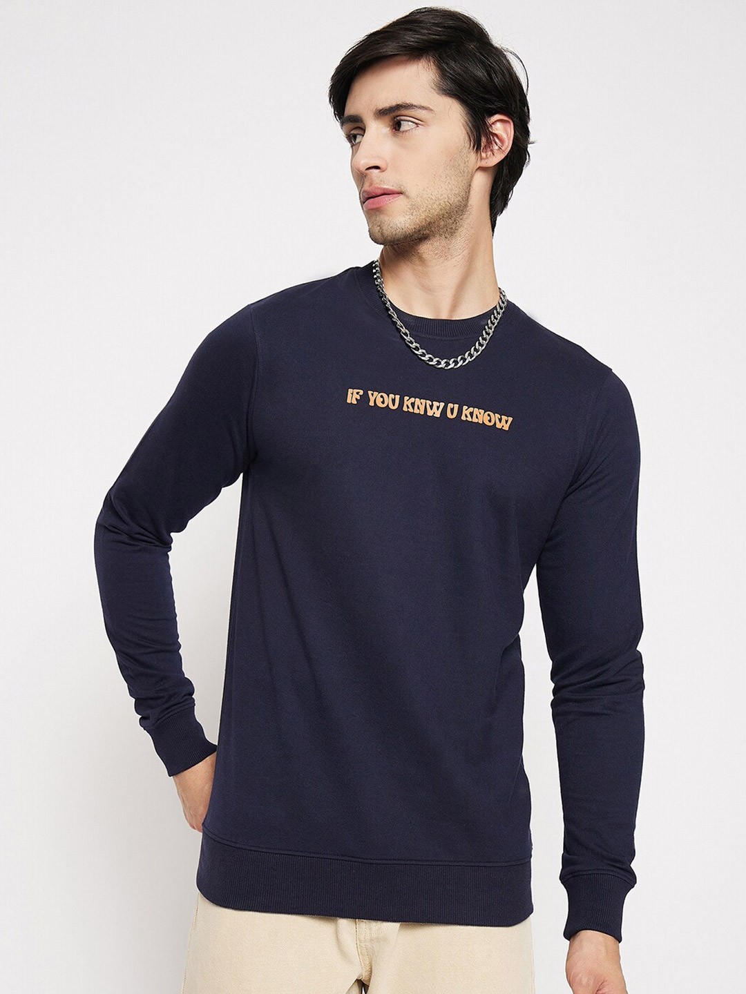 

Kook N Keech Blue Typography Printed Round Neck Long Sleeves Pullover Sweatshirt