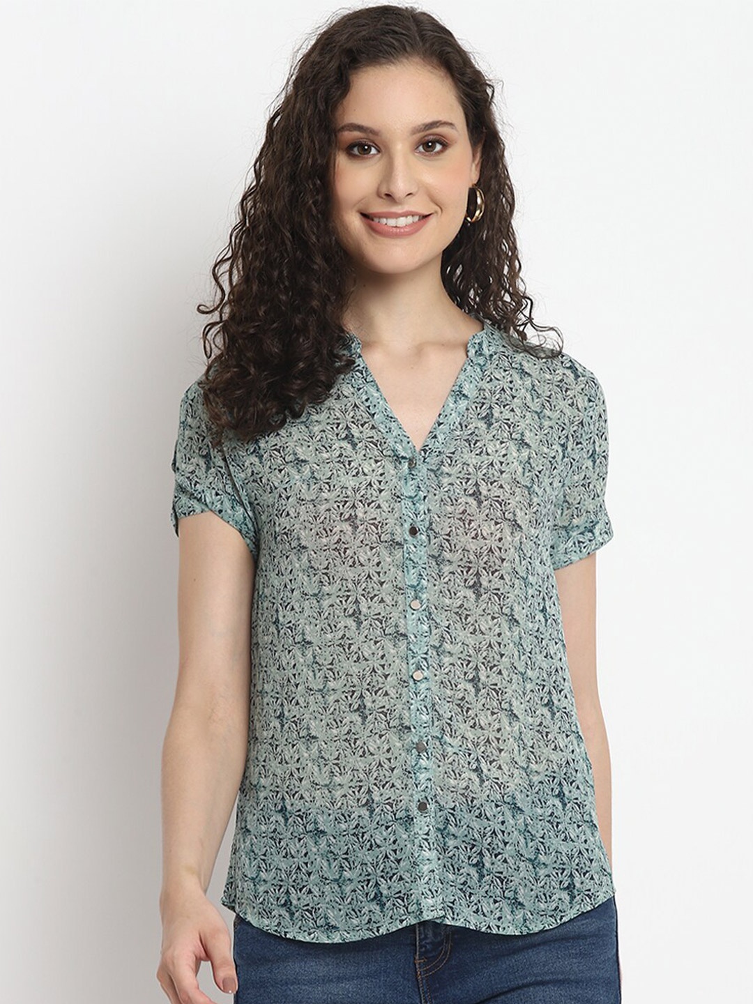 

Porsorte Printed Comfort Casual Shirt, Lime green