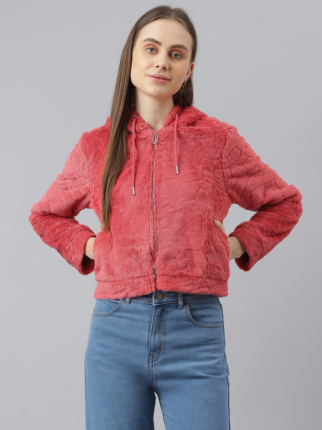 

Latin Quarters Hooded Tailored Jacket, Rose