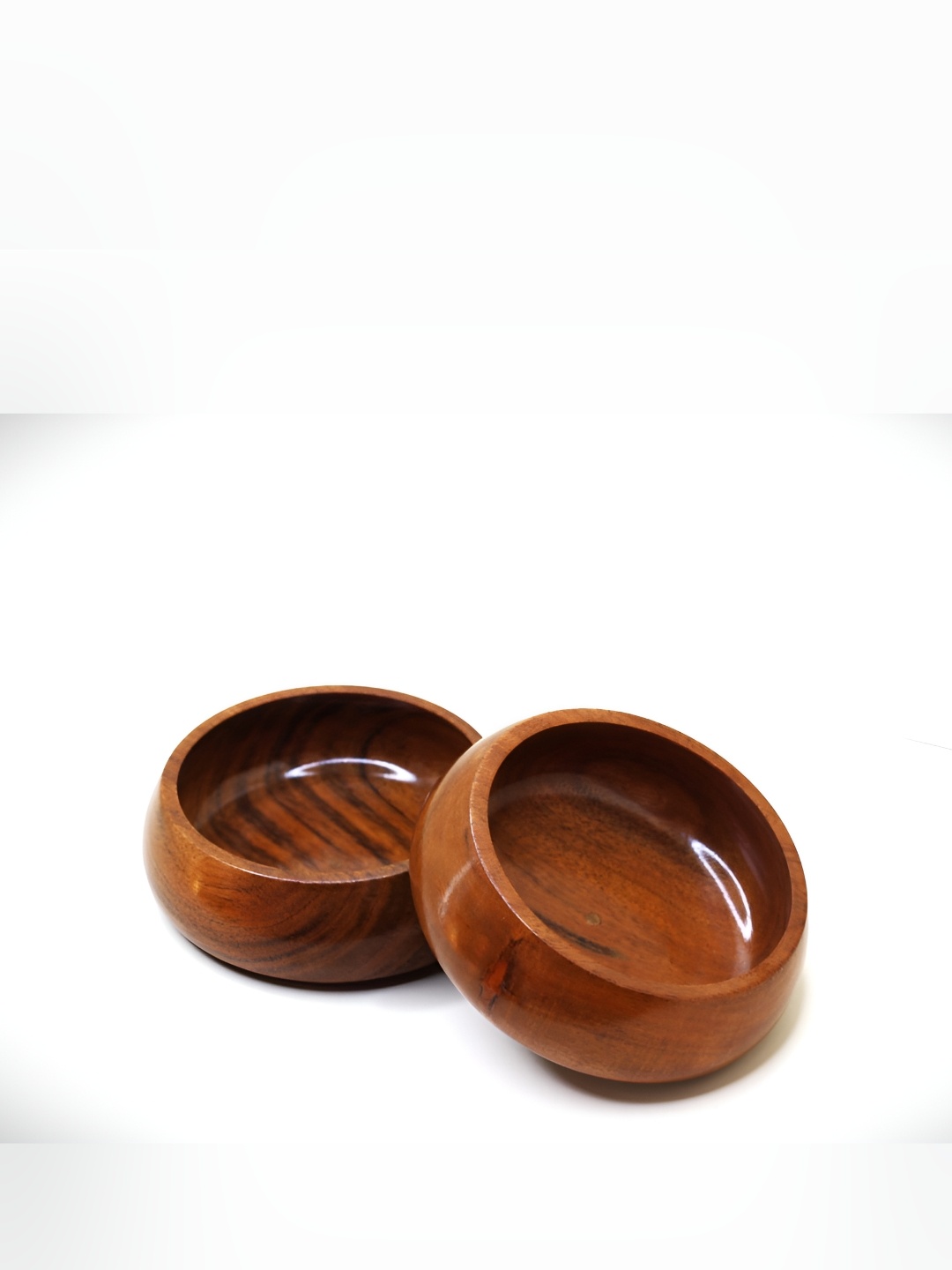 

NB Decors 2 Pieces Brown Wooden Easy to Clean Serving Bowls