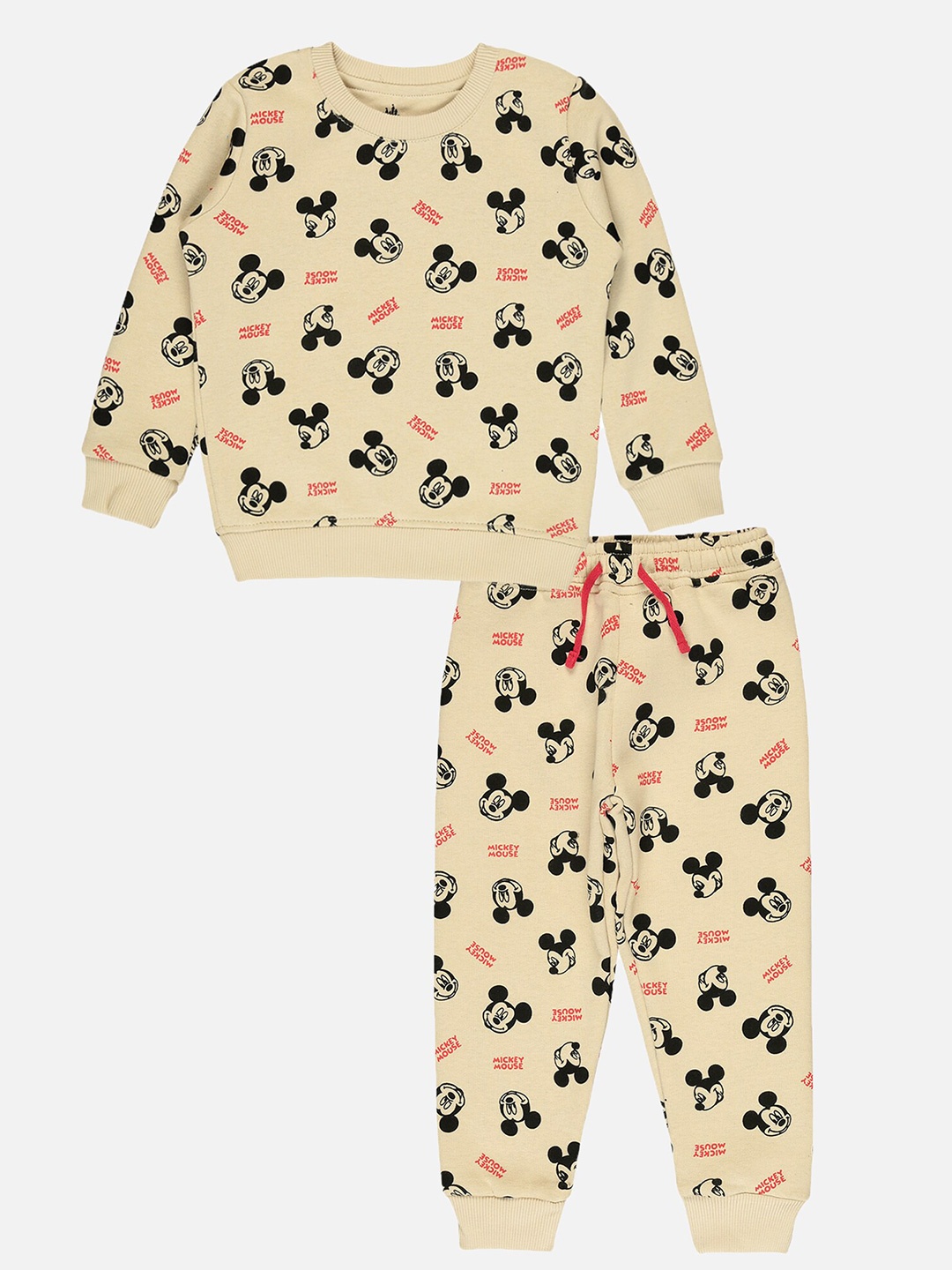 

Bodycare Kids Infant Boys Mickey Mouse Printed Sweatshirt With Joggers, Beige