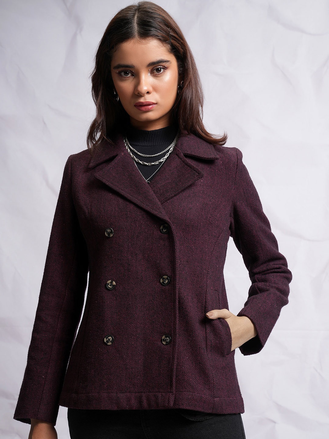 

Tokyo Talkies Maroon Tailored Jacket