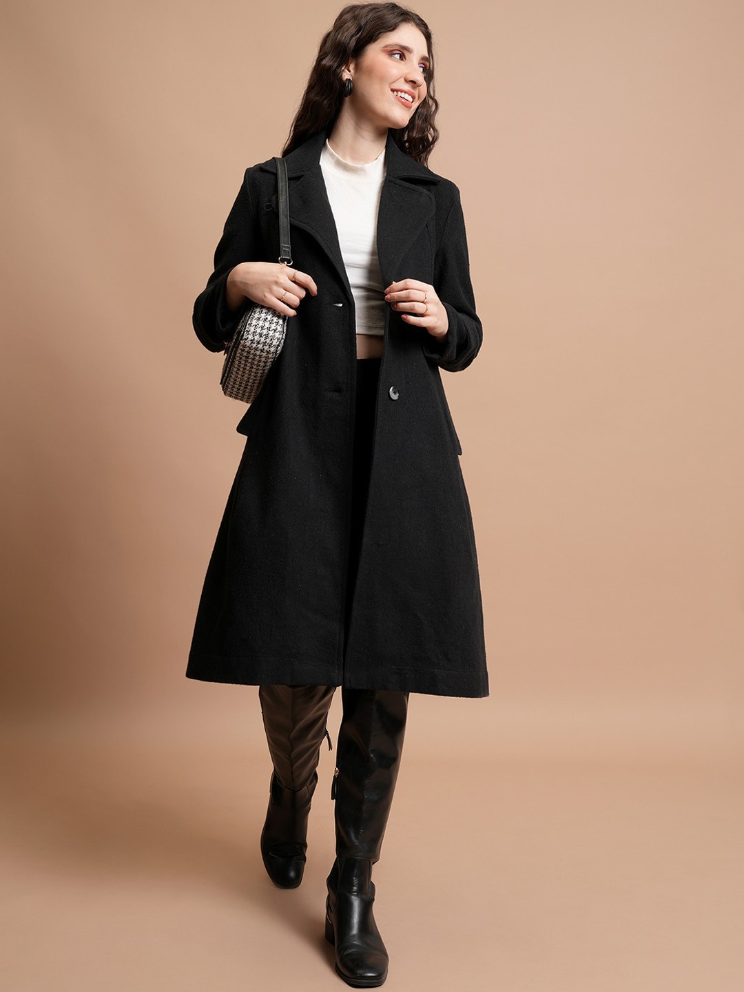 

Tokyo Talkies Longline Cotton Open Front Jacket, Black