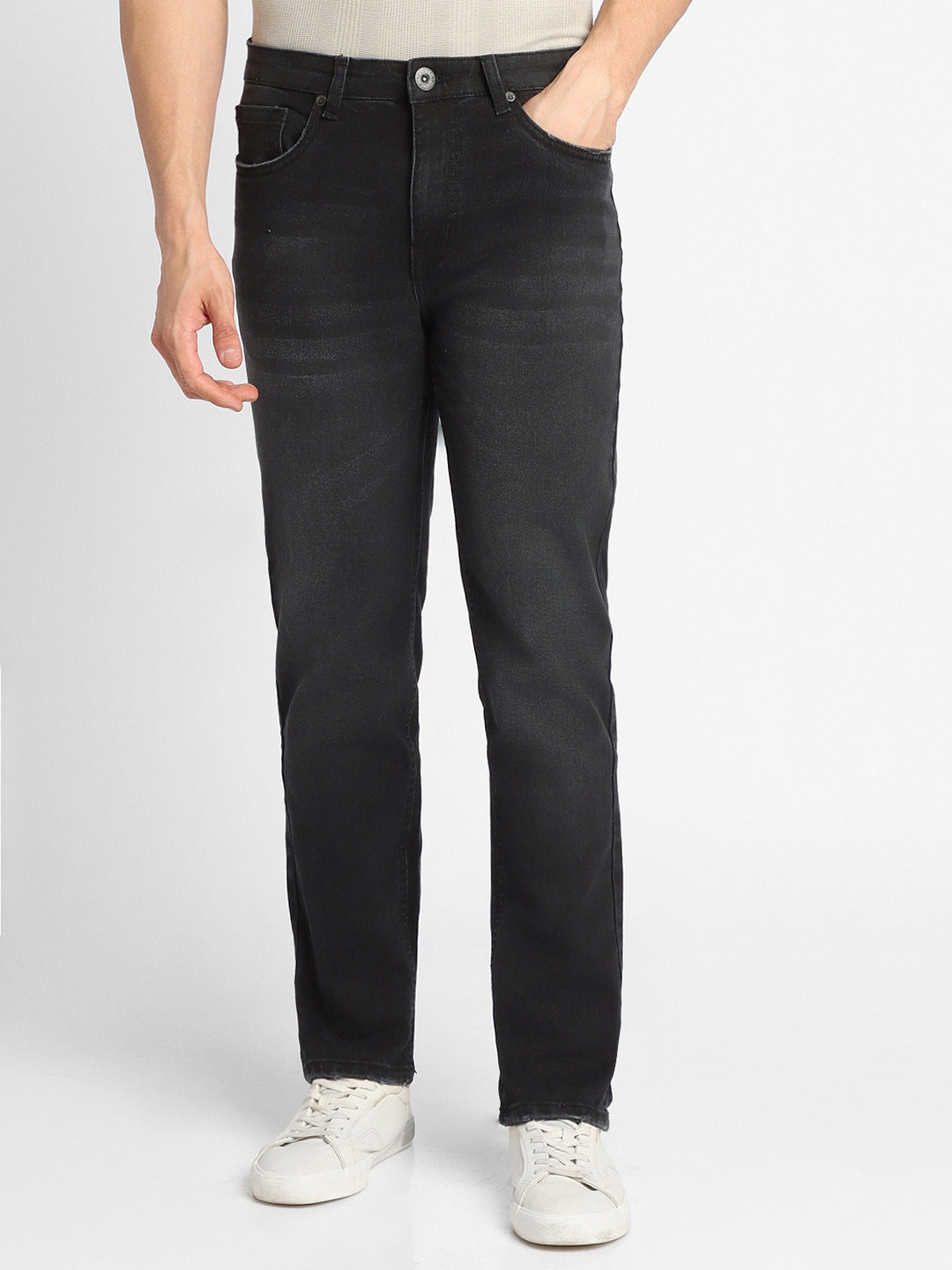 

FOREVER 21 Men Clean Look Slim Fit Stretchable Jeans, Grey