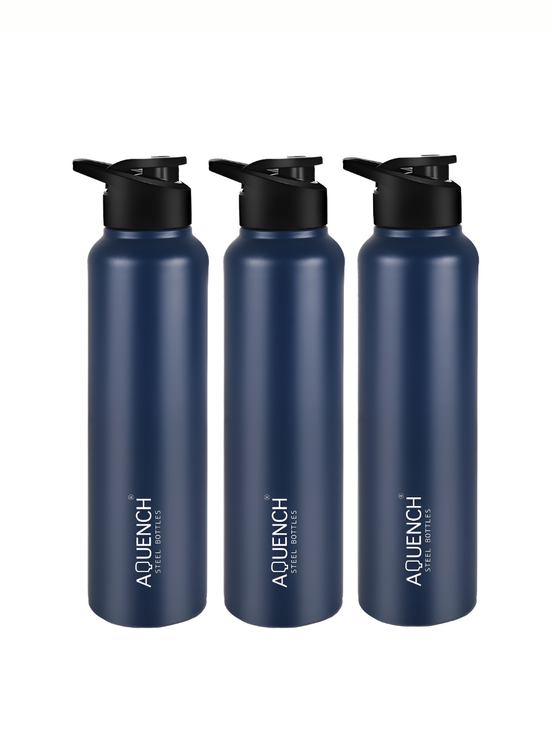 

AQUENCH Blue 3 Pieces Stainless Steel Solid Water Bottles 1 L