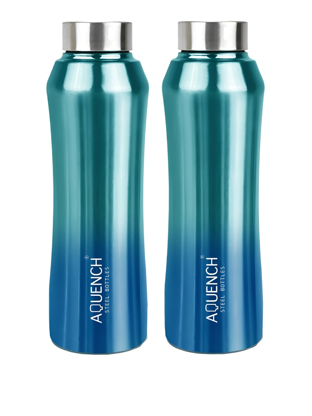 

AQUENCH Turquoise Blue 2 Pieces Stainless Steel Water Bottles 1 L Each